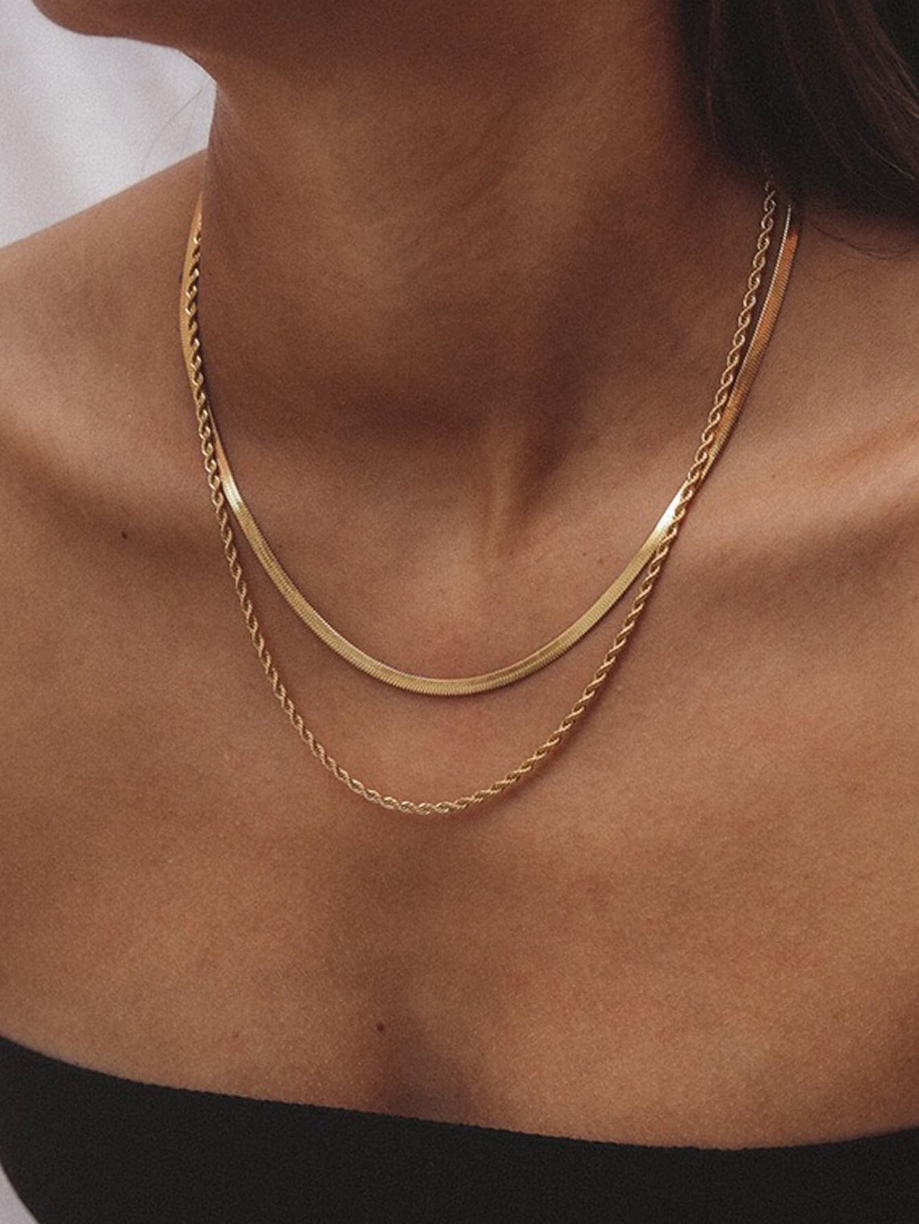Rope & Shake Layered Chain Necklace