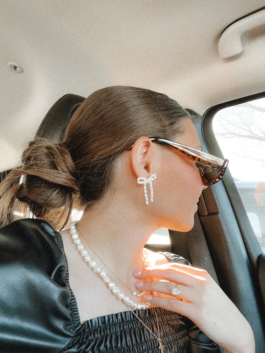 Pearl Bow Earrings